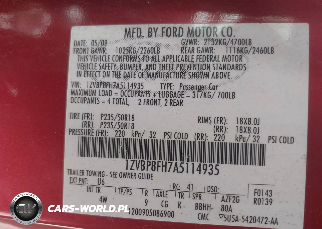 2010 Ford Mustang Gt-Gt Premium VIN:1ZVBP8FH7A5114935 - 9