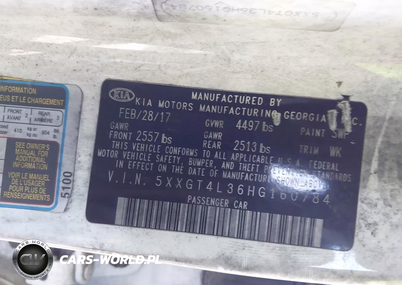 2017 Kia Optima Lx VIN:5XXGT4L36HG160784 - 9