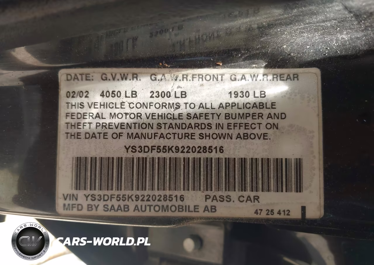 2002 Saab 9-3 Se VIN:YS3DF55K922028516 - 9
