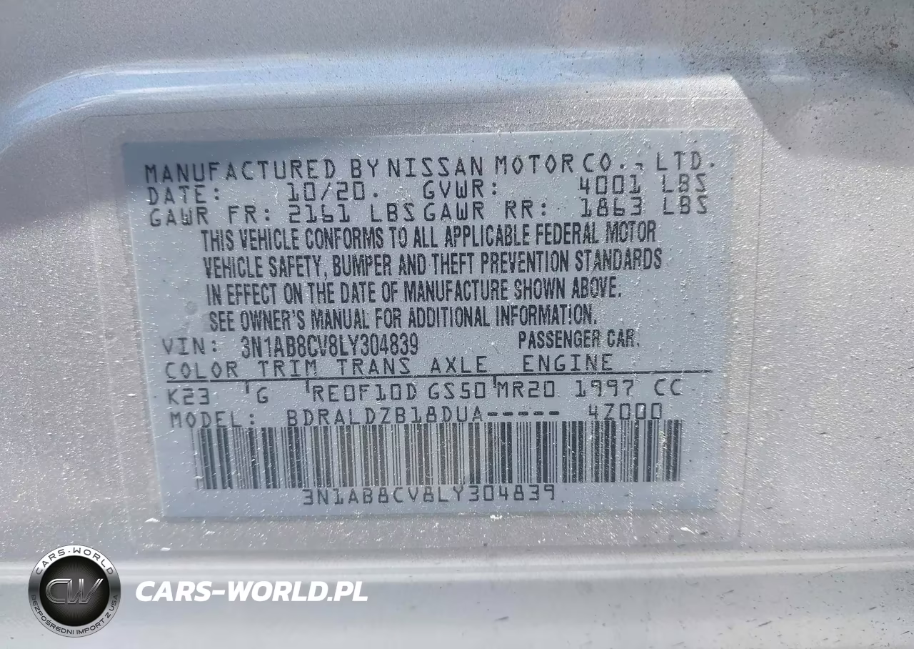 2020 Nissan Sentra Sv Xtronic Cvt VIN:3N1AB8CV8LY304839 - 9