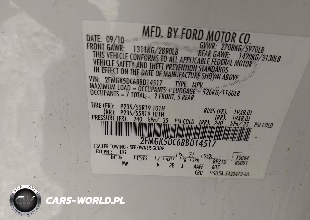 2011 Ford Flex Limited VIN:2FMGK5DC6BBD14517 - 9