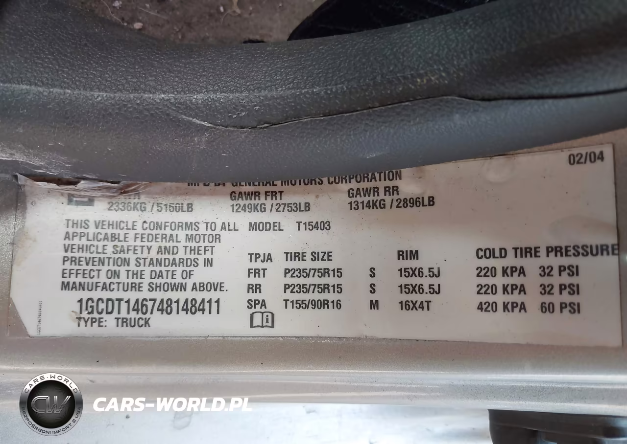 2004 Chevrolet Colorado Ls VIN:1GCDT146748148411 - 9
