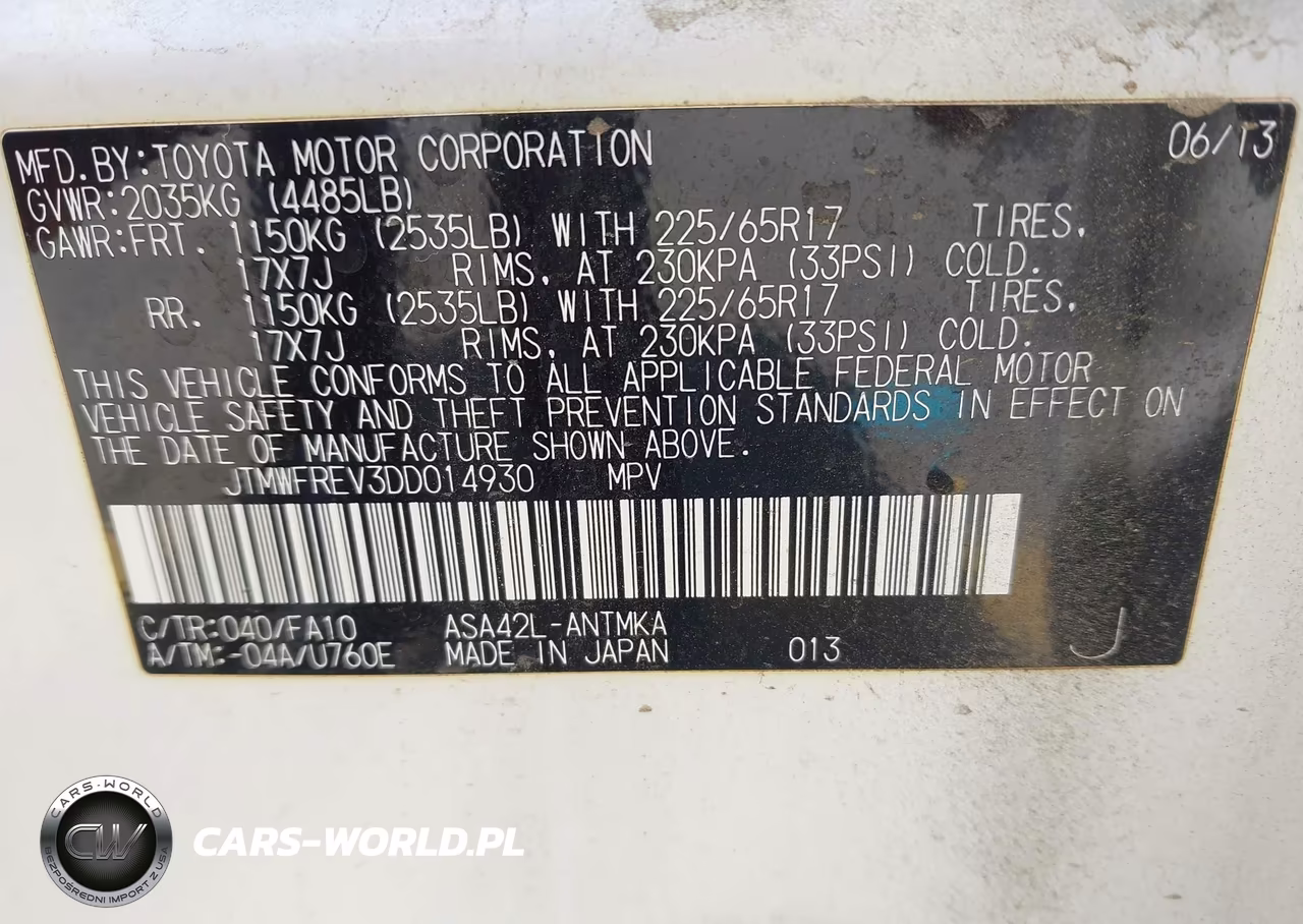 2013 Toyota Rav4 Xle VIN:JTMWFREV3DD014930 - 9