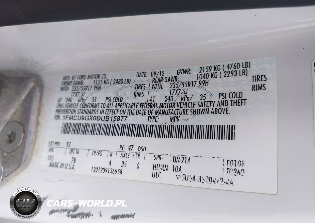 2013 Ford Escape Se VIN:1FMCU9GX0DUB15877 - 9