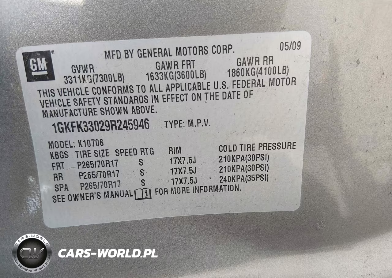 2009 GMC Yukon Slt W-4Sb VIN:1GKFK33029R245946 - 9