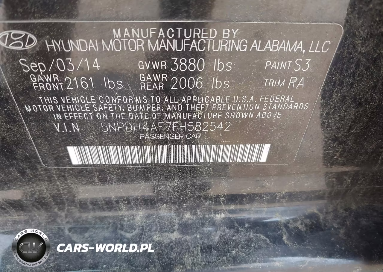 2015 Hyundai Elantra Se VIN:5NPDH4AE7FH582542 - 9