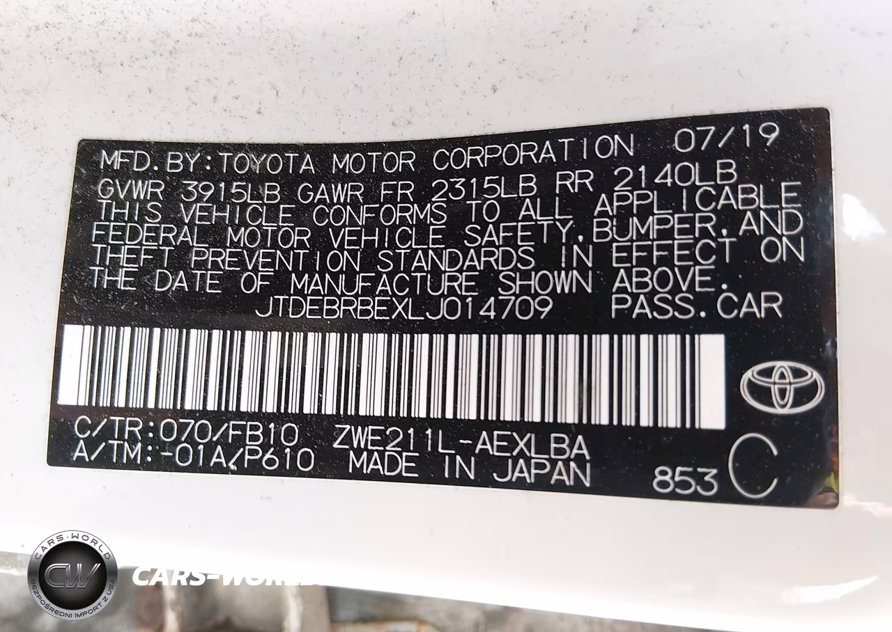 2020 Toyota Corolla Hybrid Le VIN:JTDEBRBEXLJ014709 - 9