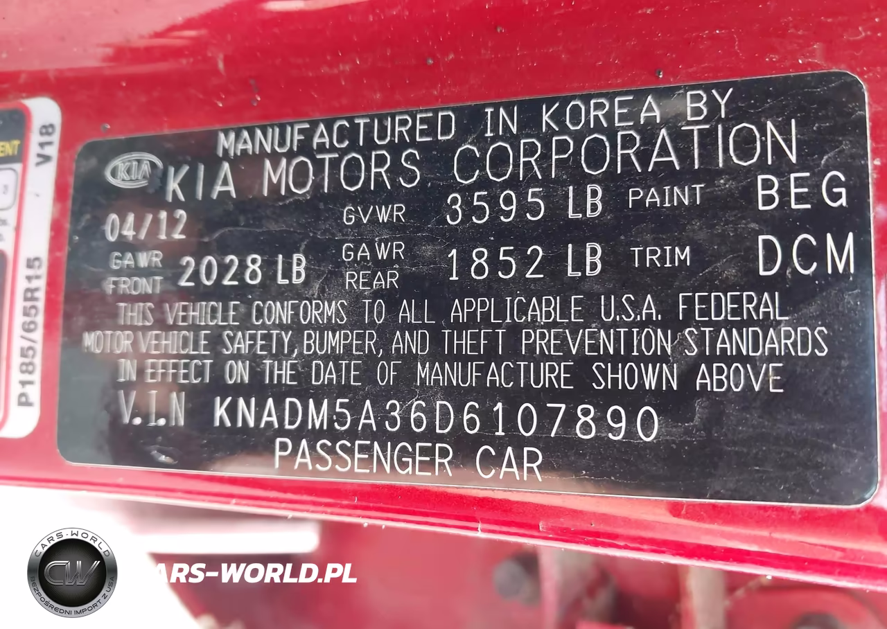 2013 Kia Rio Lx VIN:KNADM5A36D6107890 - 9