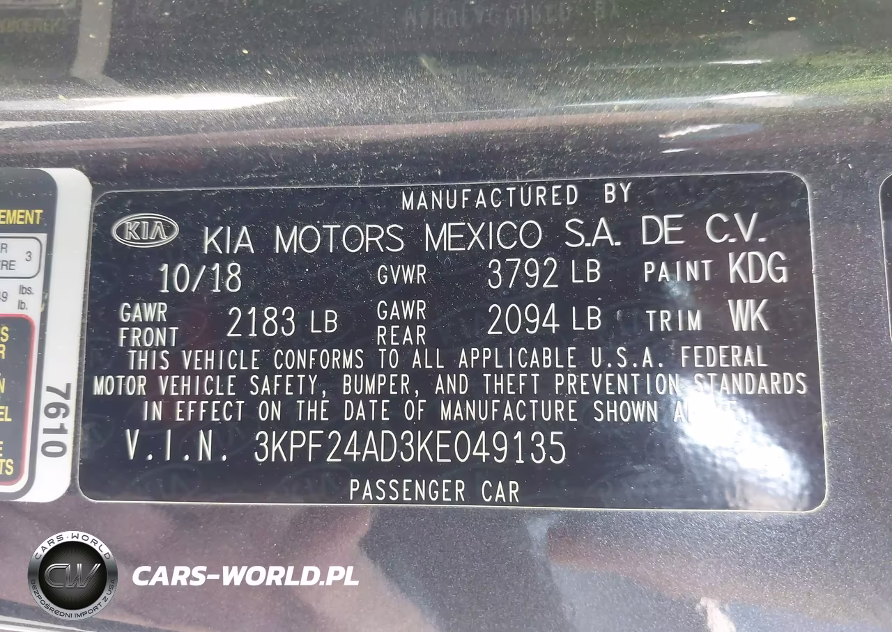 2019 Kia Forte Lxs VIN:3KPF24AD3KE049135 - 9