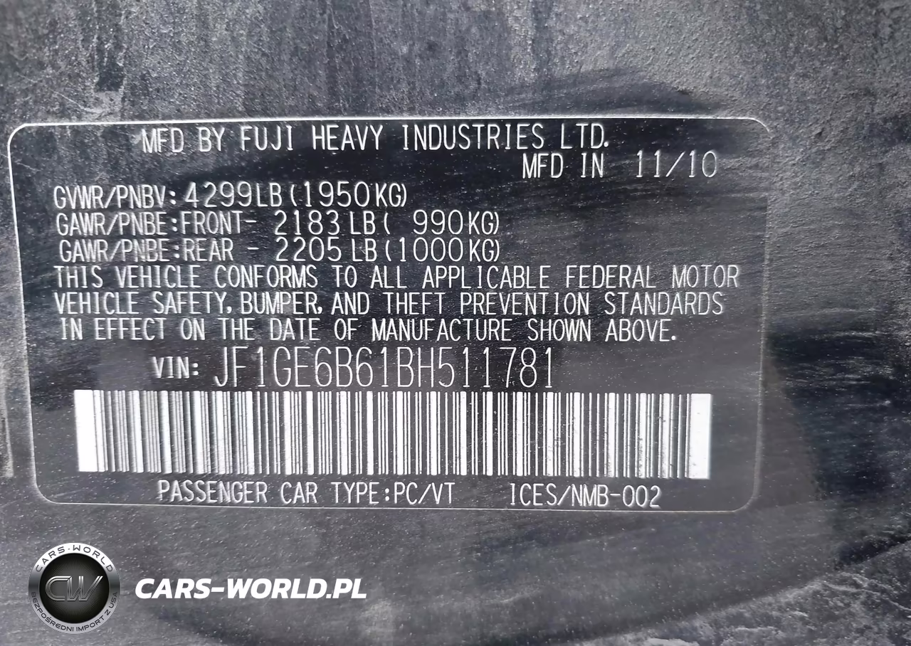 2011 Subaru Impreza 2.5I Premium VIN:JF1GE6B61BH511781 - 9