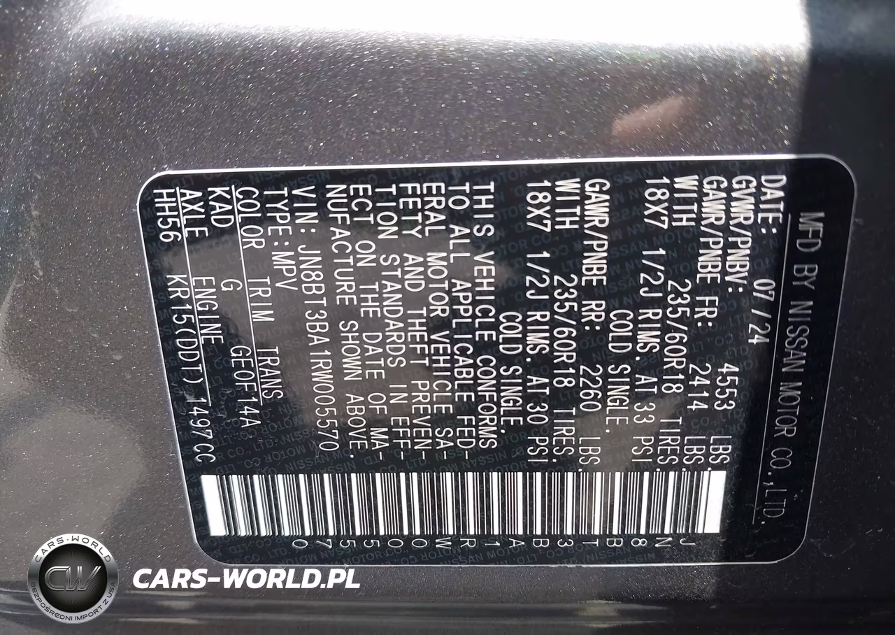 2024 Nissan Rogue Sv Fwd VIN:JN8BT3BA1RW005570 - 9