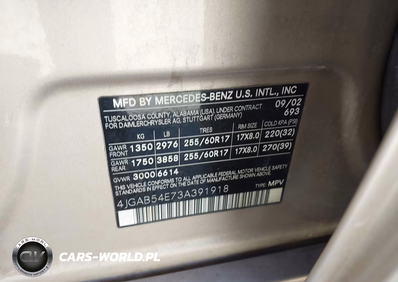 2003 Mercedes-Benz Ml 320 VIN:4JGAB54E73A391918 - 9