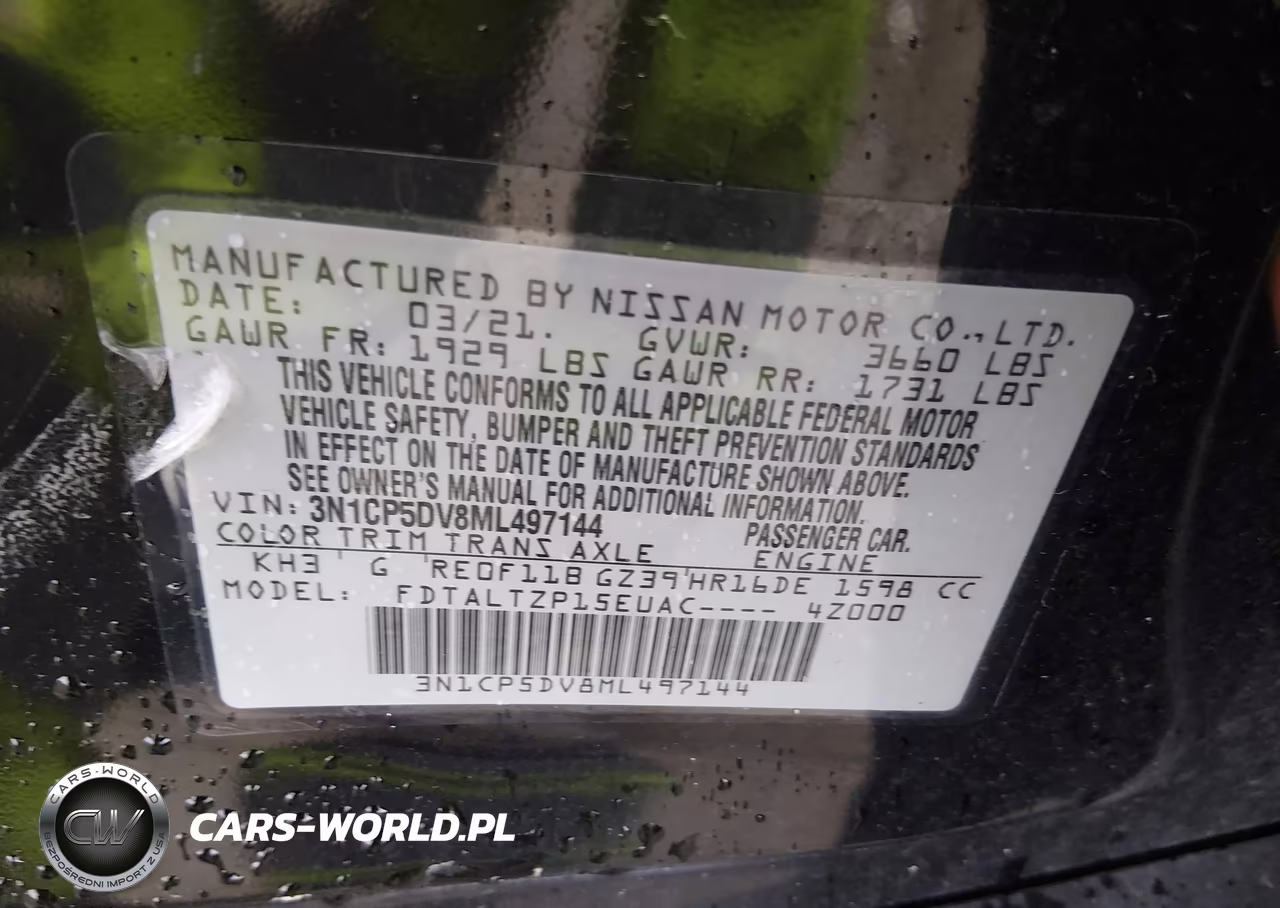 2021 Nissan Kicks Sr Xtronic Cvt VIN:3N1CP5DV8ML497144 - 9