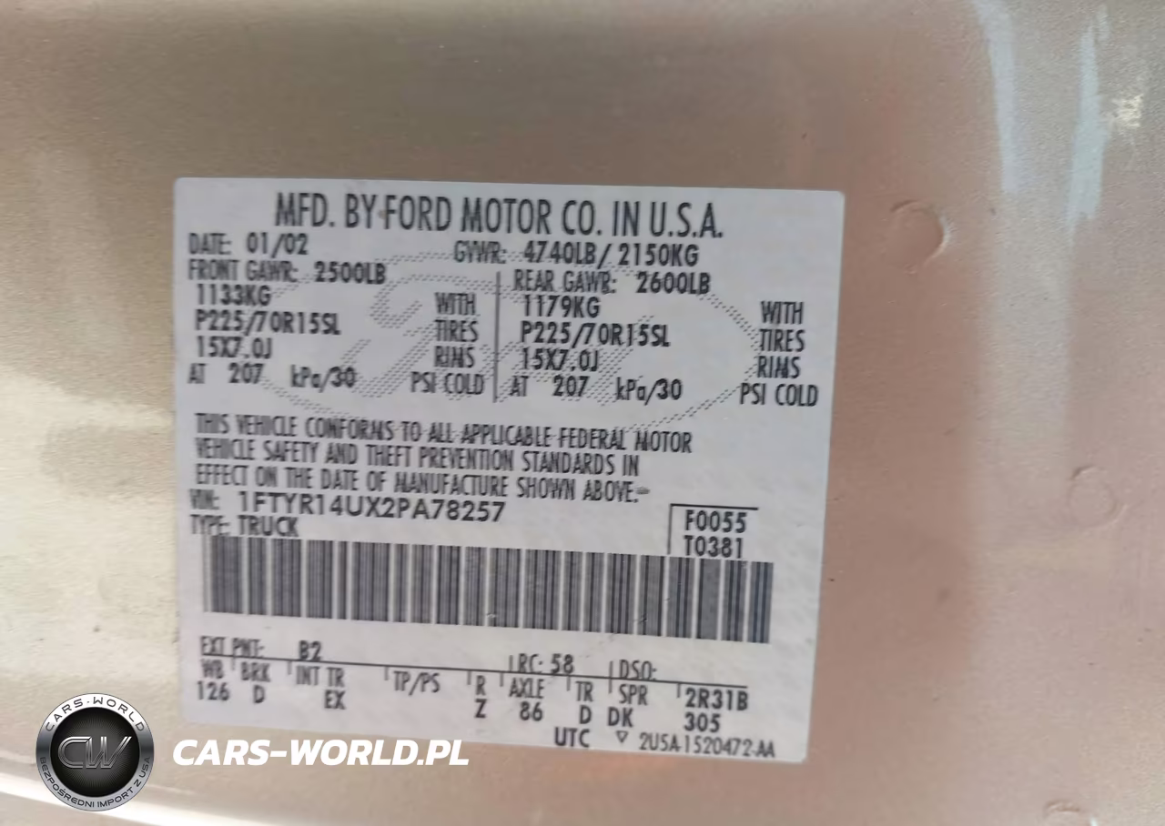 2002 Ford Ranger Edge-Tremor-Xl-Xlt VIN:1FTYR14UX2PA78257 - 9
