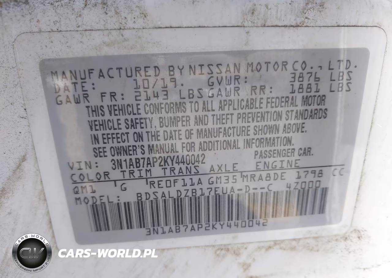 2019 Nissan Sentra Sv VIN:3N1AB7AP2KY440042 - 9