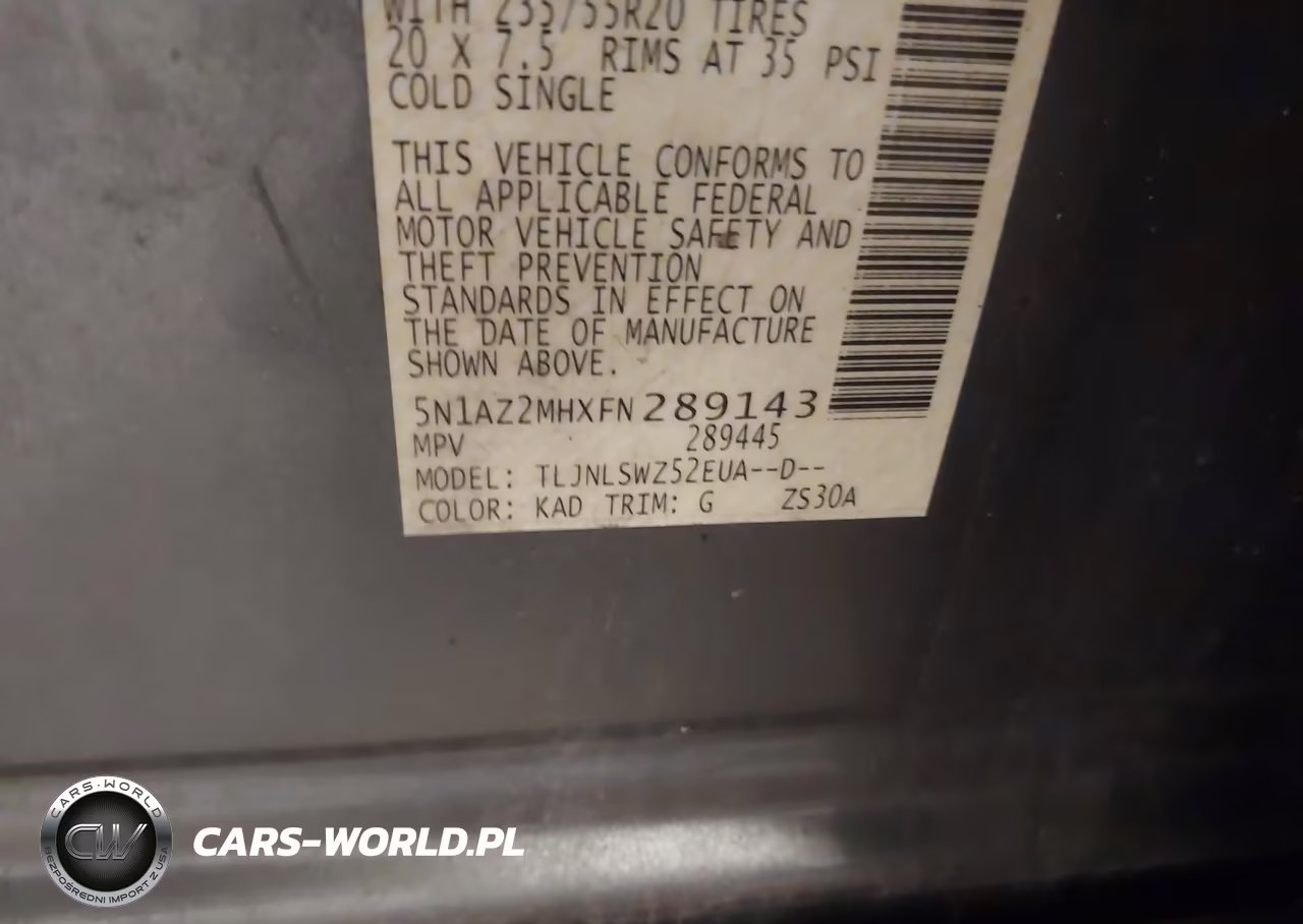2015 Nissan Murano Platinum VIN:5N1AZ2MHXFN289143 - 9