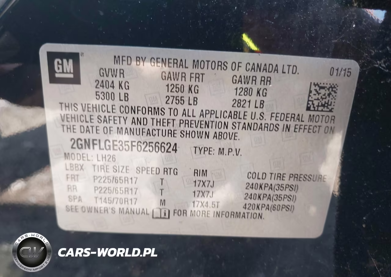 2015 Chevrolet Equinox Lt VIN:2GNFLGE35F6256624 - 9