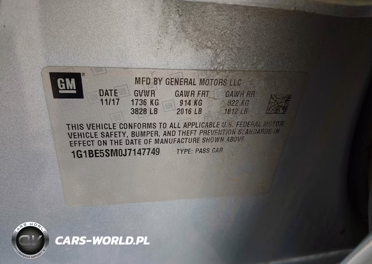 2018 Chevrolet Cruze Lt Auto VIN:1G1BE5SM0J7147749 - 9