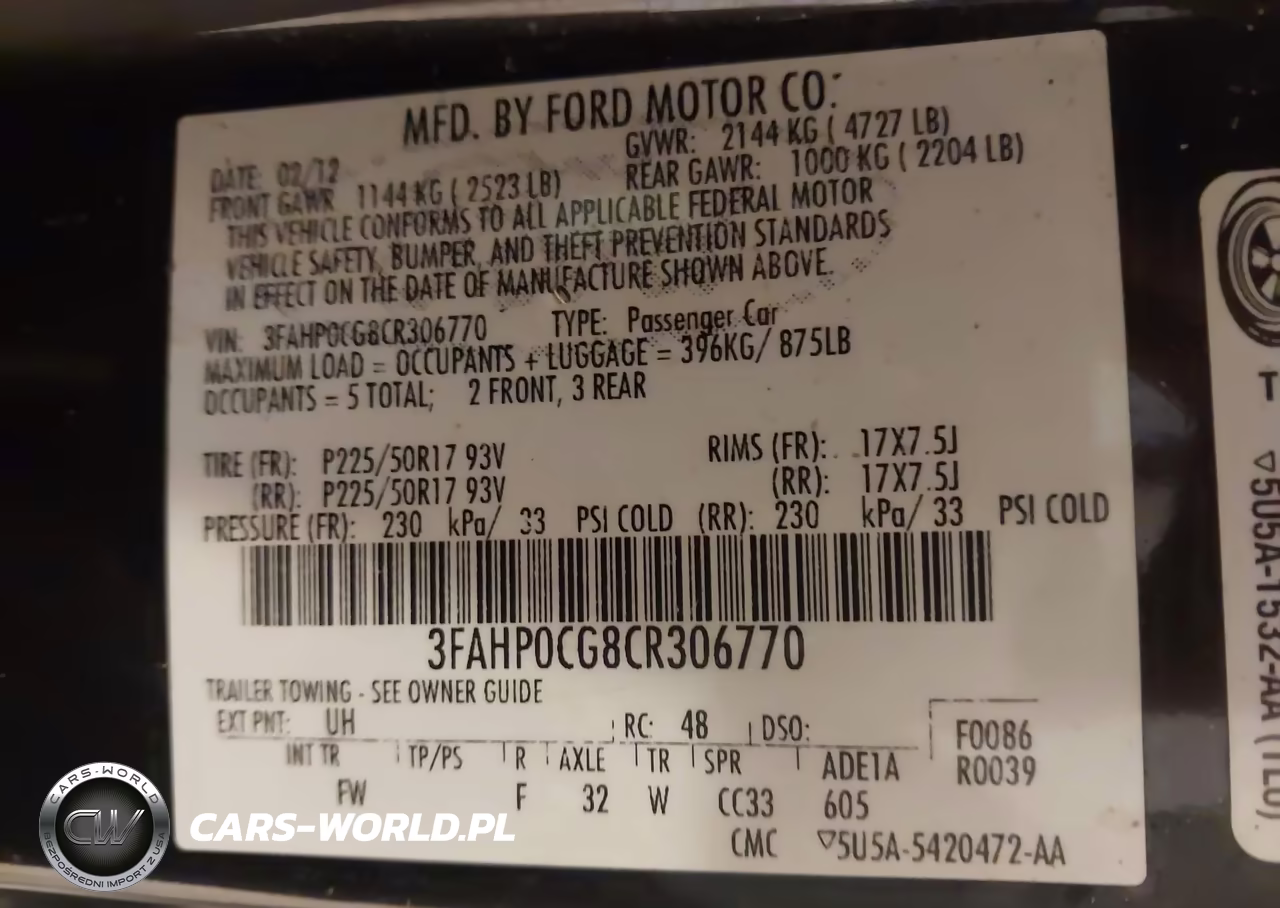 2012 Ford Fusion Sel VIN:3FAHP0CG8CR306770 - 9