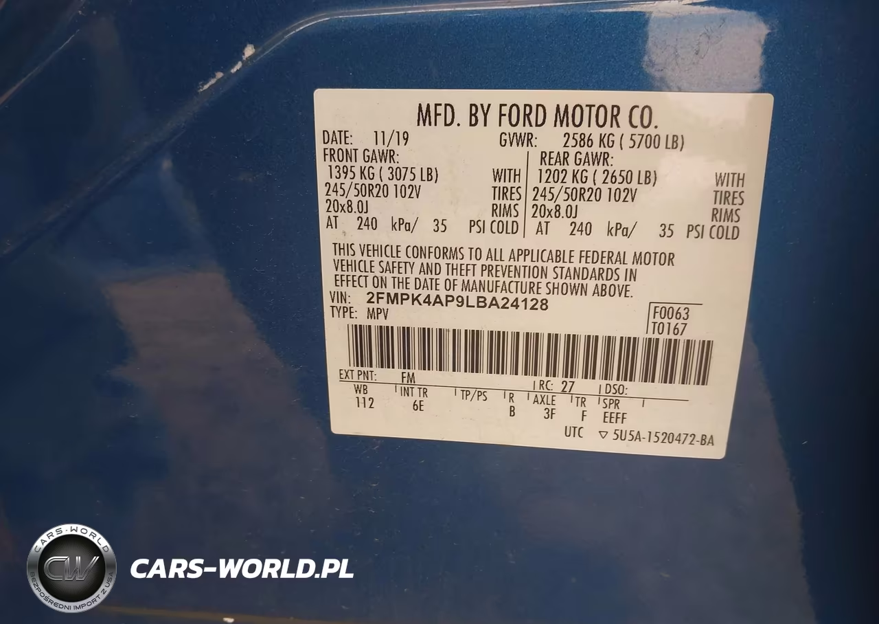 2020 Ford Edge St VIN:2FMPK4AP9LBA24128 - 9