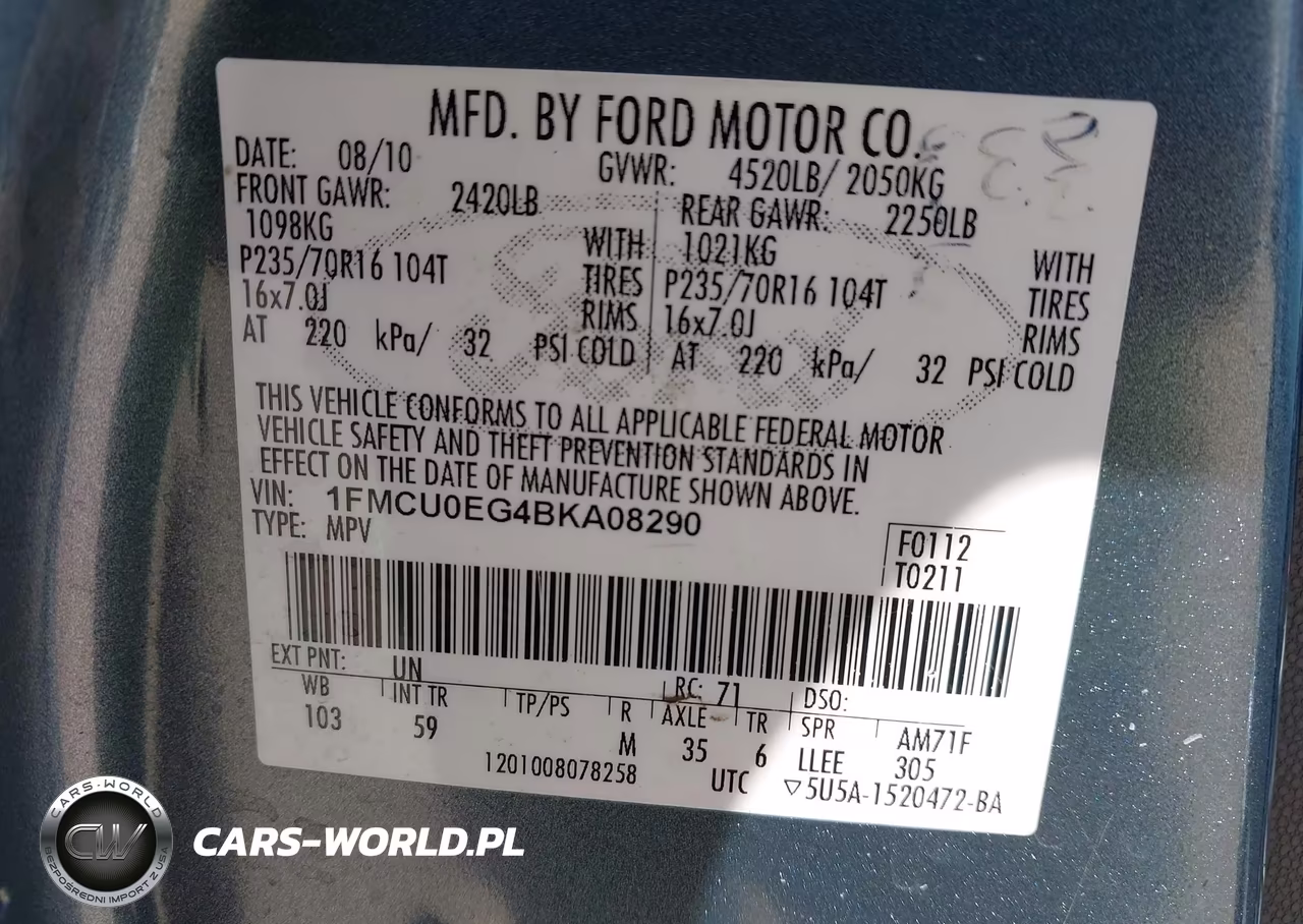 2011 Ford Escape Limited VIN:1FMCU0EG4BKA08290 - 9