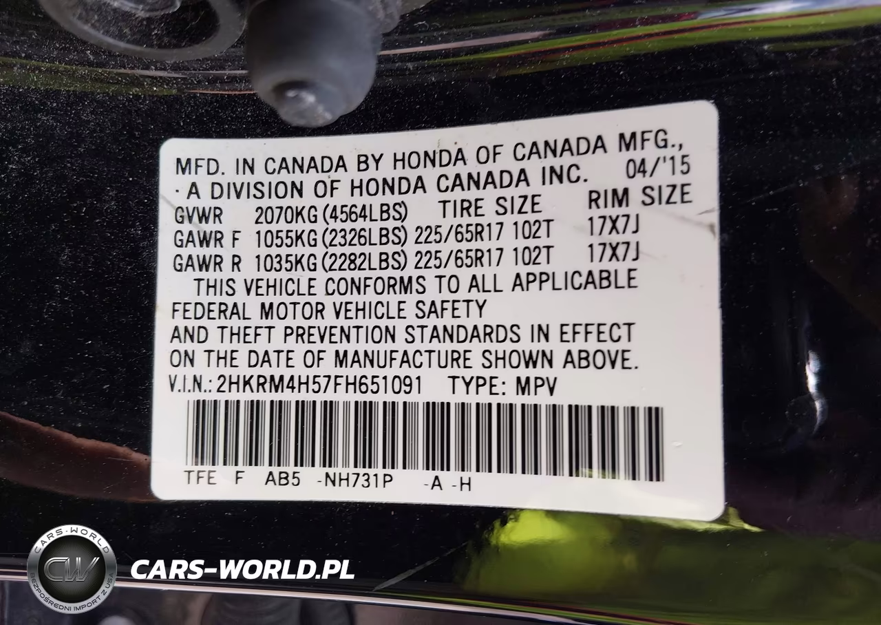 2015 Honda Cr-V Ex VIN:2HKRM4H57FH651091 - 9
