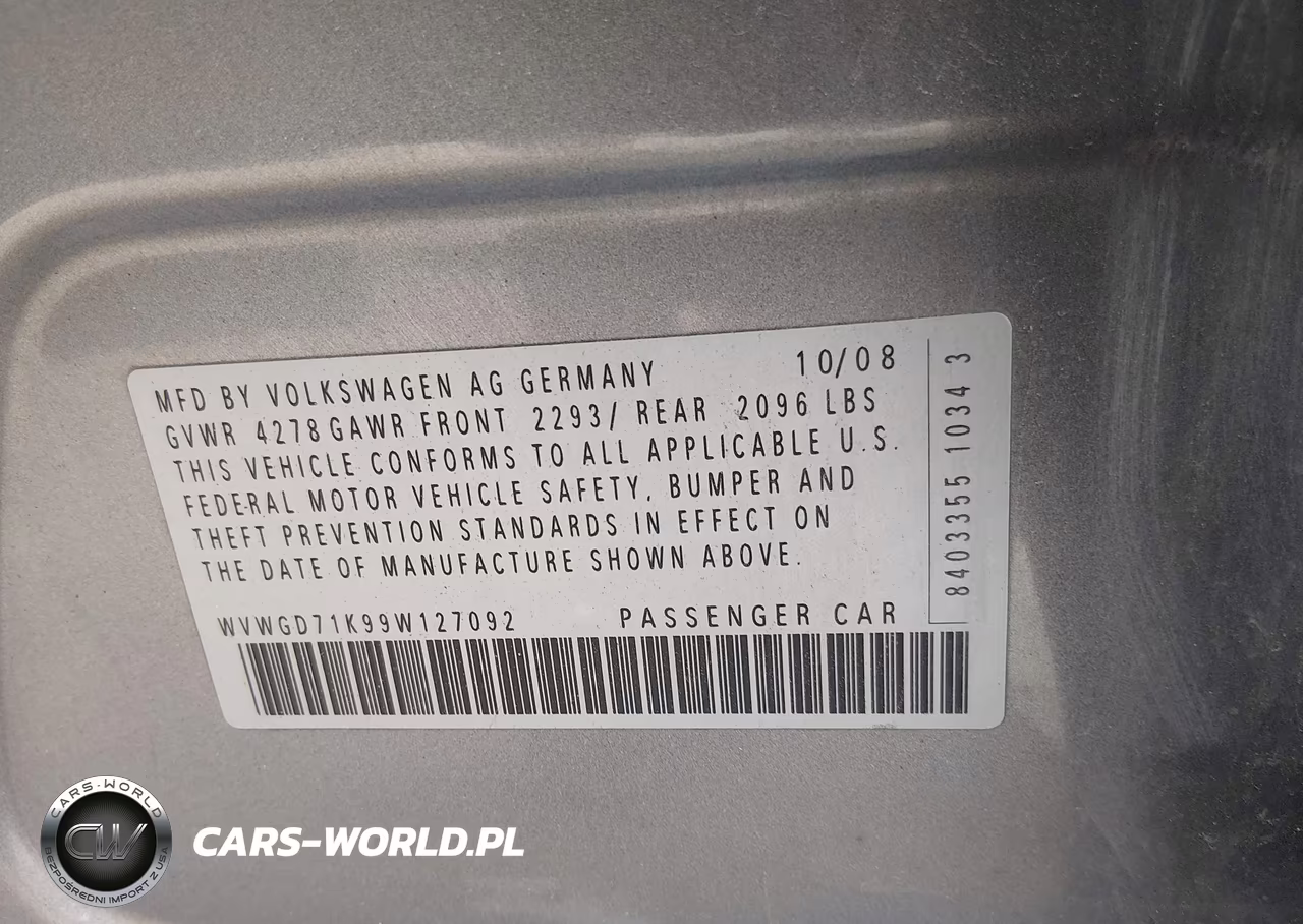 2009 Volkswagen Gti 4-Door VIN:WVWGD71K99W127092 - 9