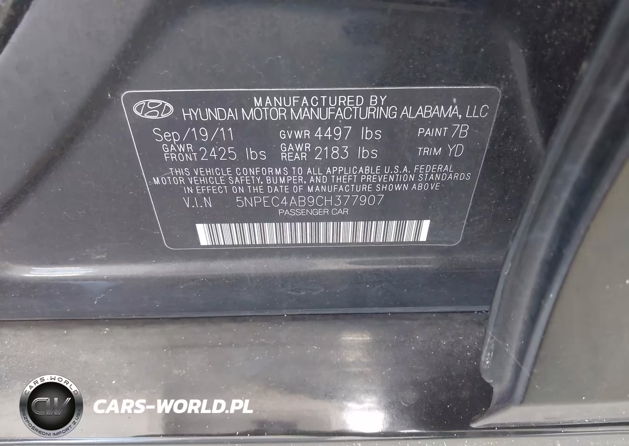2012 Hyundai Sonata Limited 2.0T VIN:5NPEC4AB9CH377907 - 9