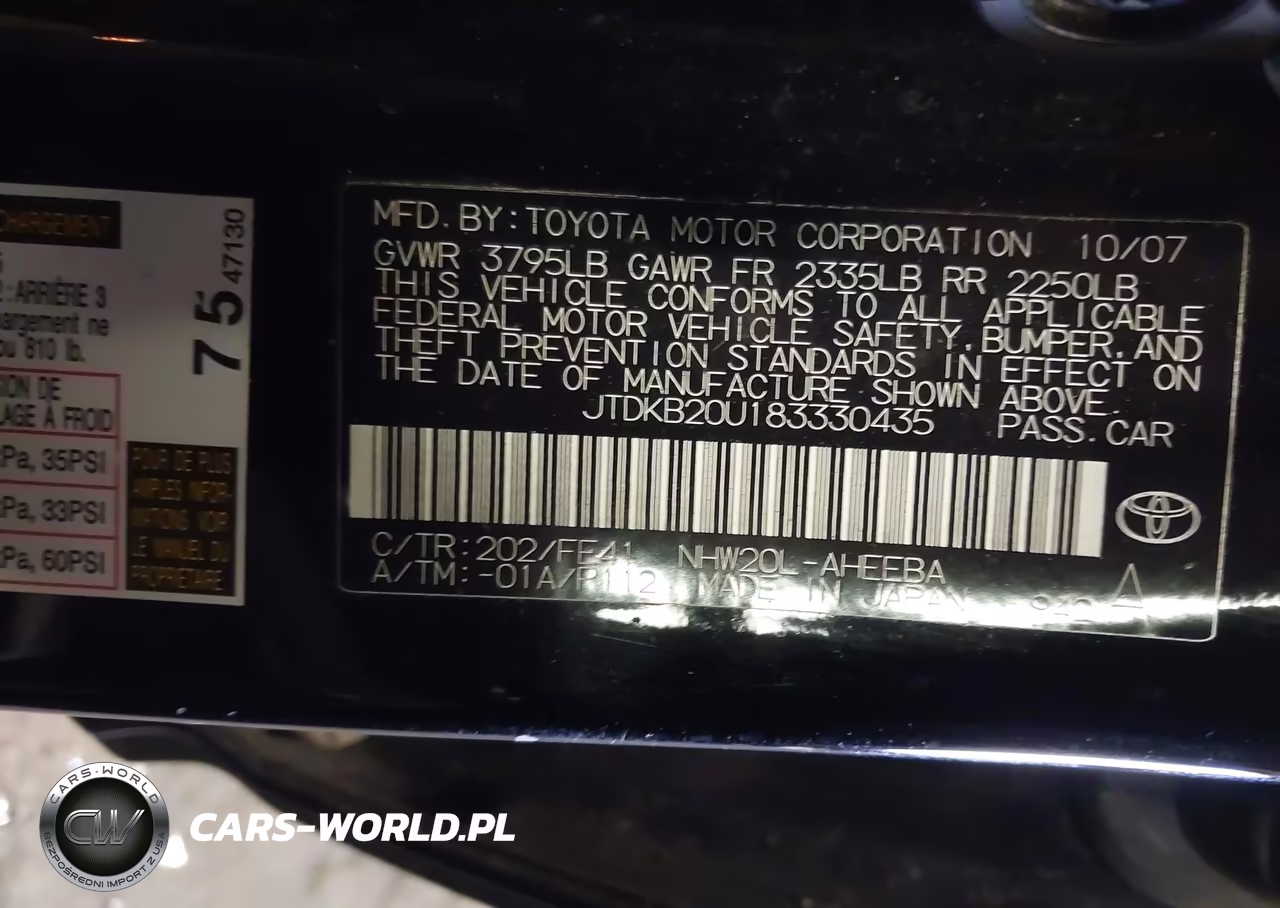 2008 Toyota Prius VIN:JTDKB20U183330435 - 9