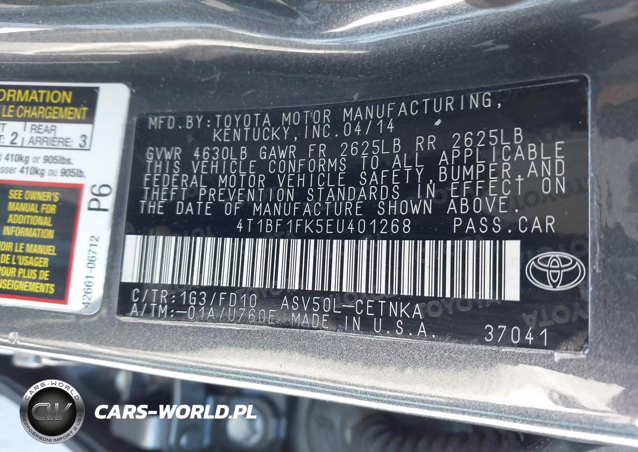2014 Toyota Camry Le VIN:4T1BF1FK5EU401268 - 9