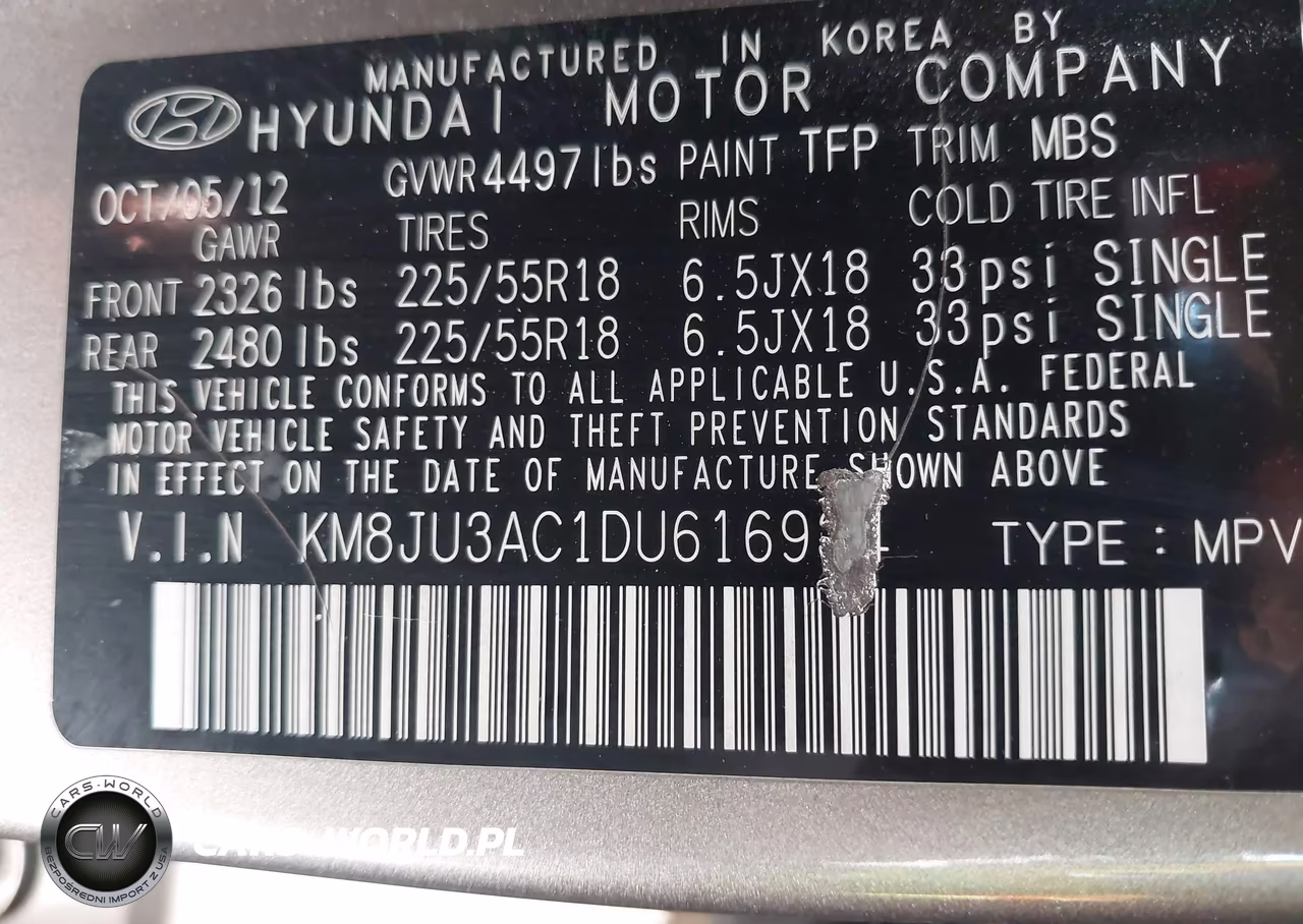 2013 Hyundai Tucson Limited VIN:KM8JU3AC1DU616934 - 9