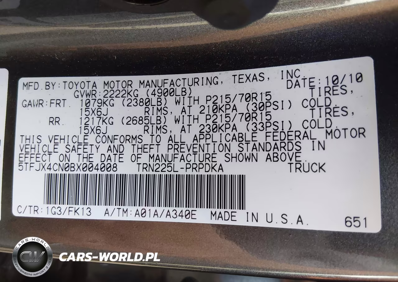 2011 Toyota Tacoma Prerunner VIN:5TFJX4CN0BX004008 - 9