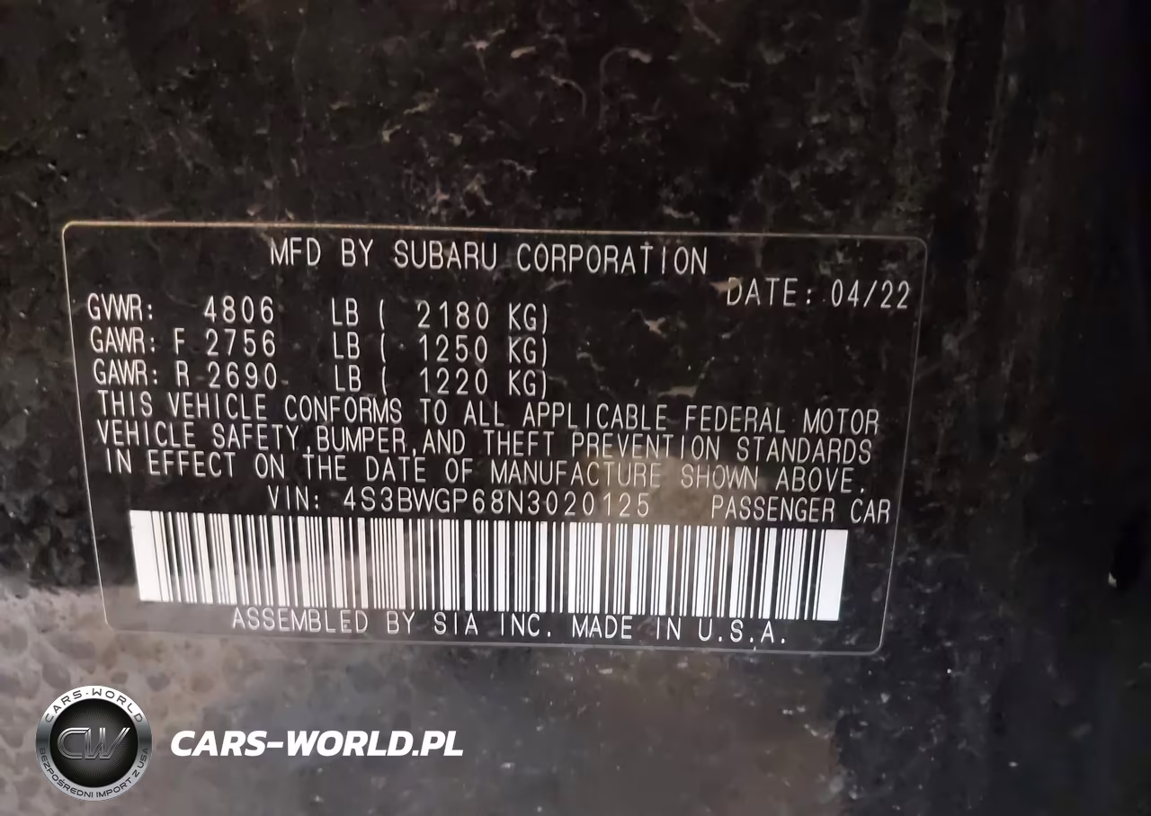 2022 Subaru Legacy Touring Xt VIN:4S3BWGP68N3020125 - 9