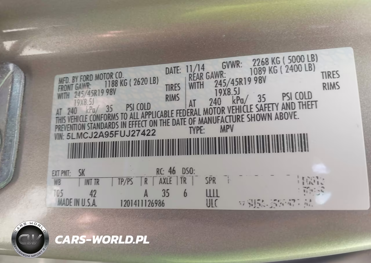 2015 Lincoln Mkc VIN:5LMCJ2A95FUJ27422 - 9