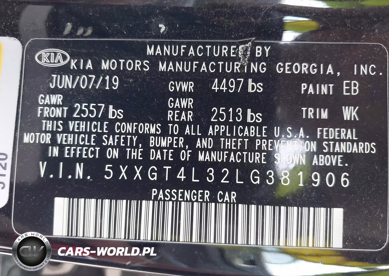 2020 Kia Optima Lx VIN:5XXGT4L32LG381906 - 9