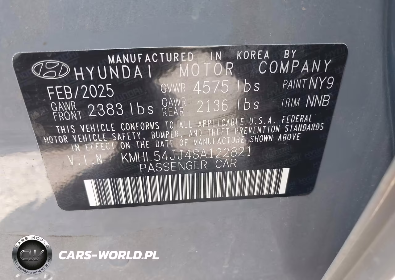 2025 Hyundai Sonata Hybrid Limited VIN:KMHL54JJ4SA122821 - 9