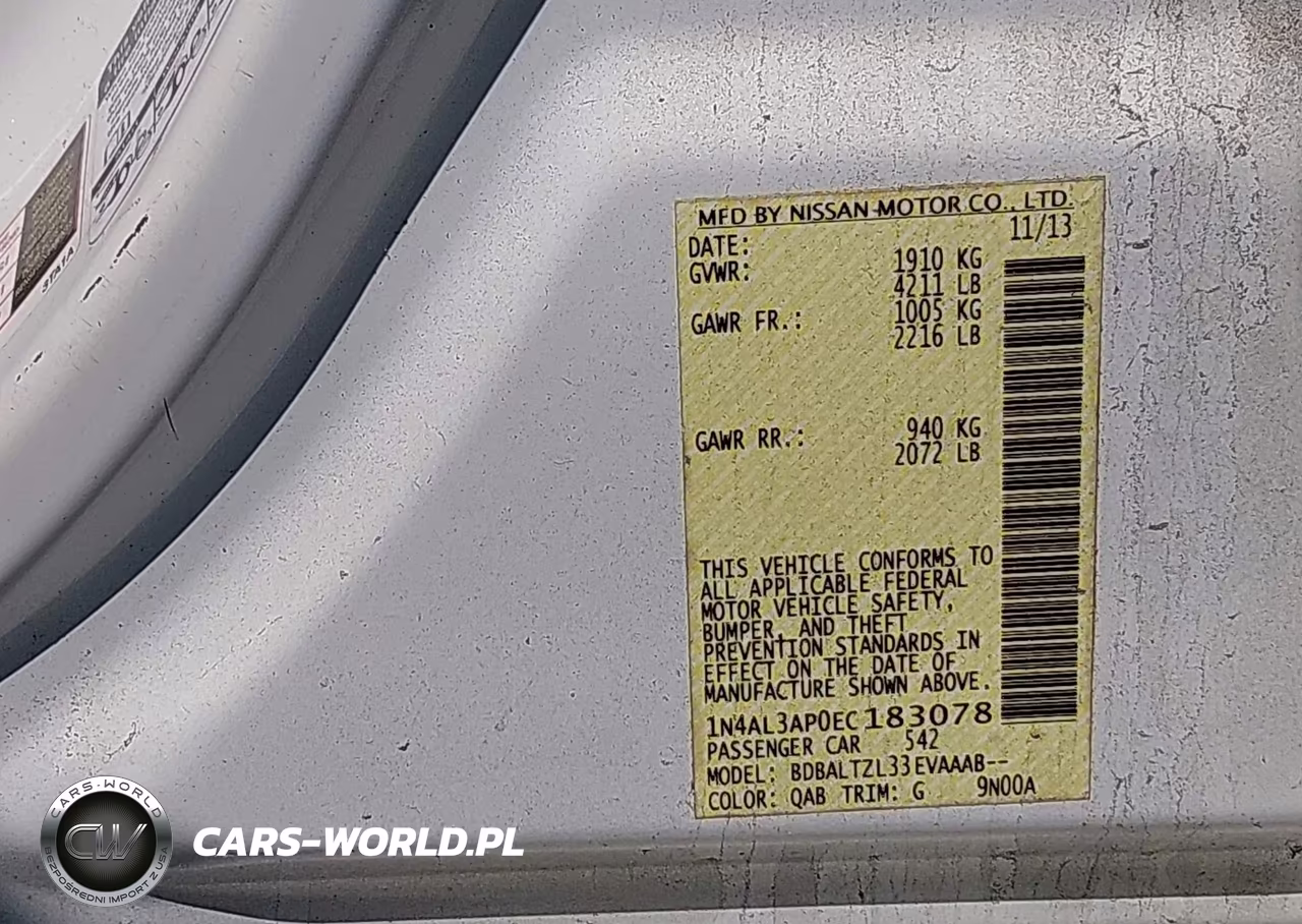 2014 Nissan Altima 2.5 Sv VIN:1N4AL3AP0EC183078 - 9