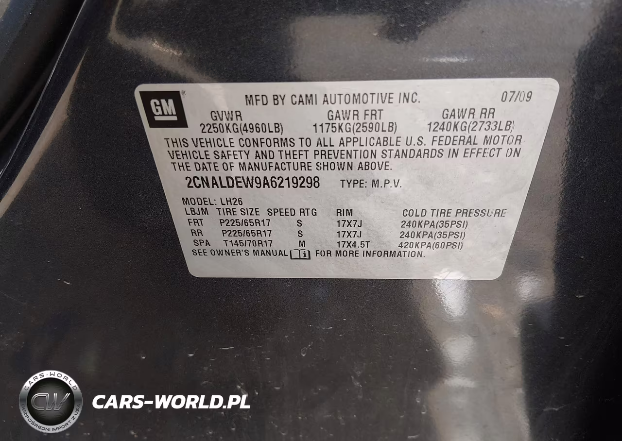 2010 Chevrolet Equinox Lt VIN:2CNALDEW9A6219298 - 9