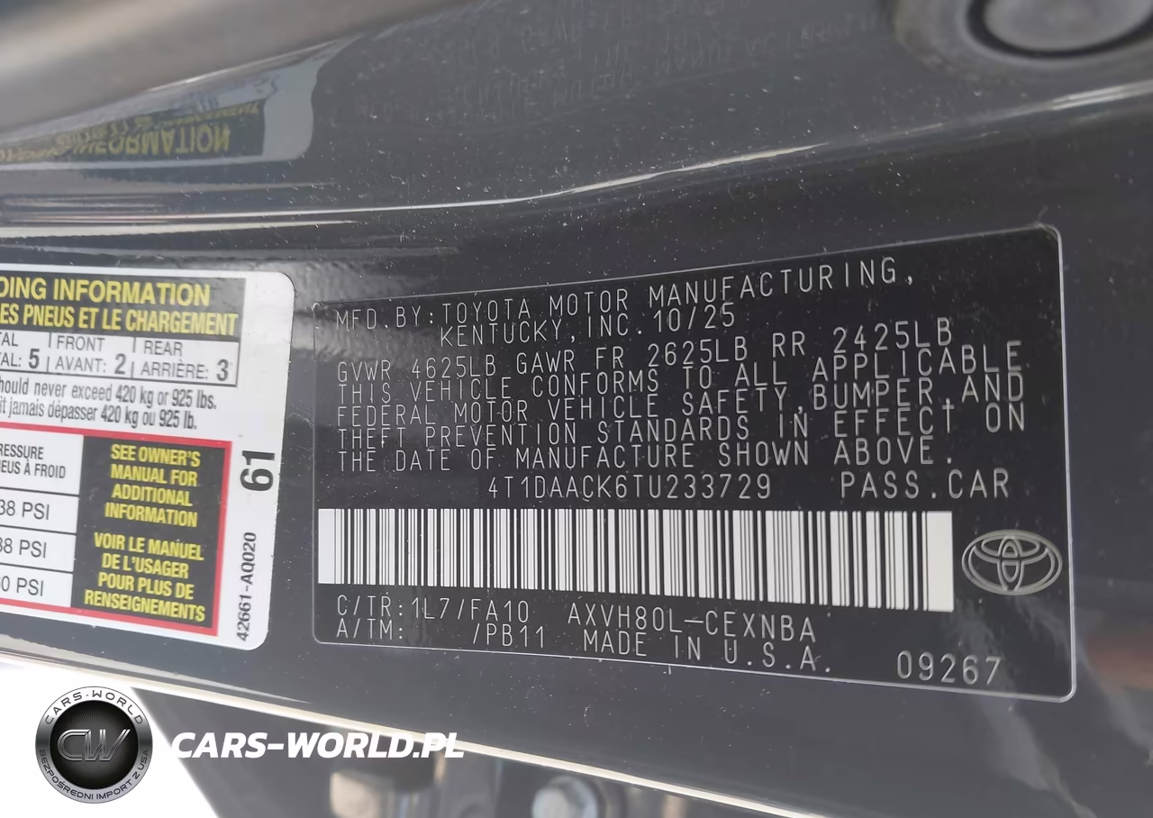 2026 Toyota Camry Le VIN:4T1DAACK6TU233729 - 9