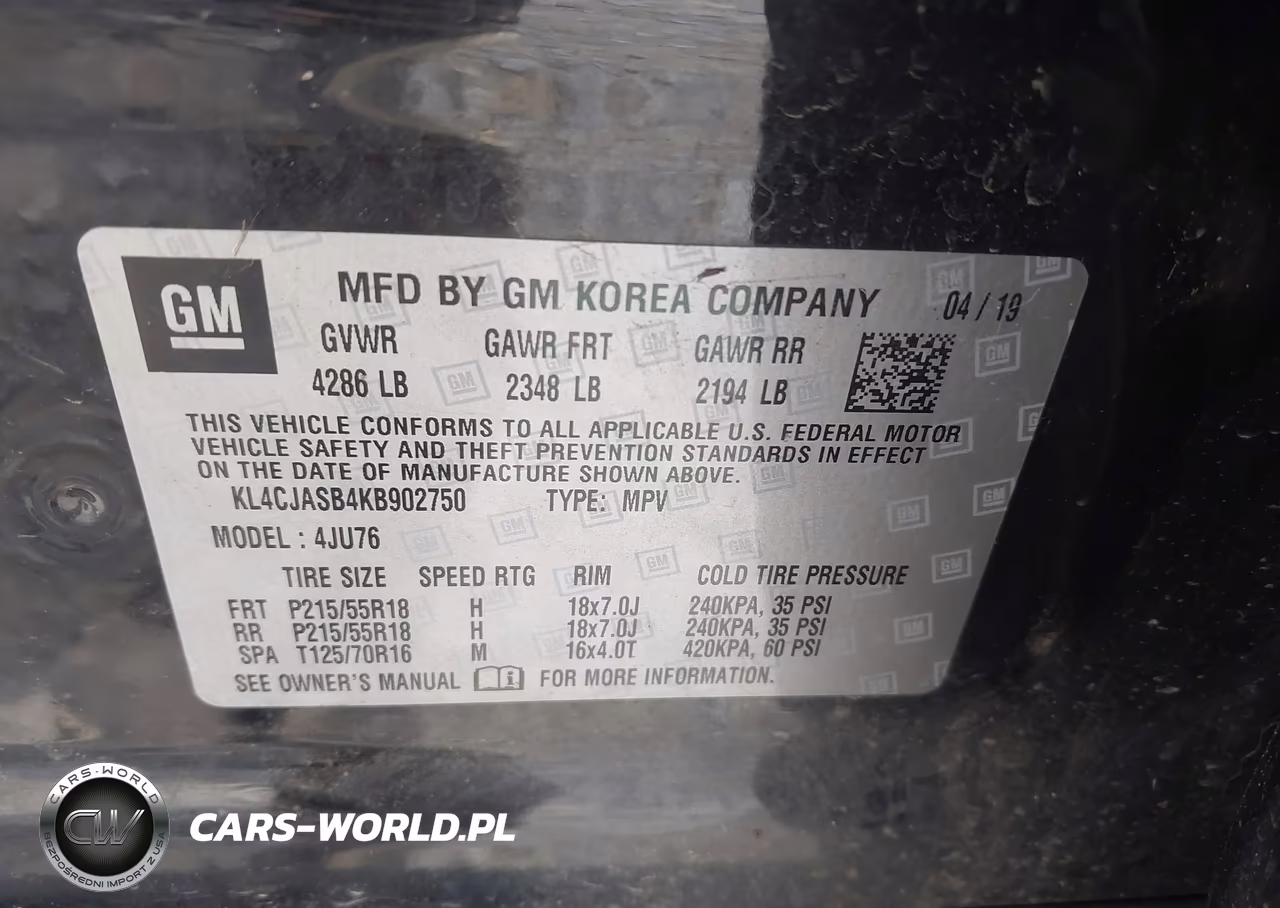 2019 Buick Encore Fwd Preferred VIN:KL4CJASB4KB902750 - 9