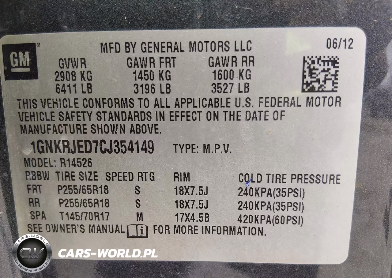 2012 Chevrolet Traverse Lt W-2Lt VIN:1GNKRJED7CJ354149 - 9