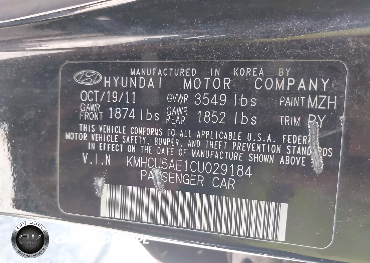 2012 Hyundai Accent Se VIN:KMHCU5AE1CU029184 - 9