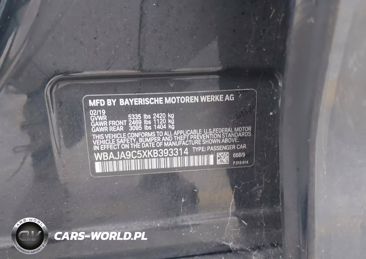 2019 BMW 530E Iperformance VIN:WBAJA9C5XKB393314 - 9