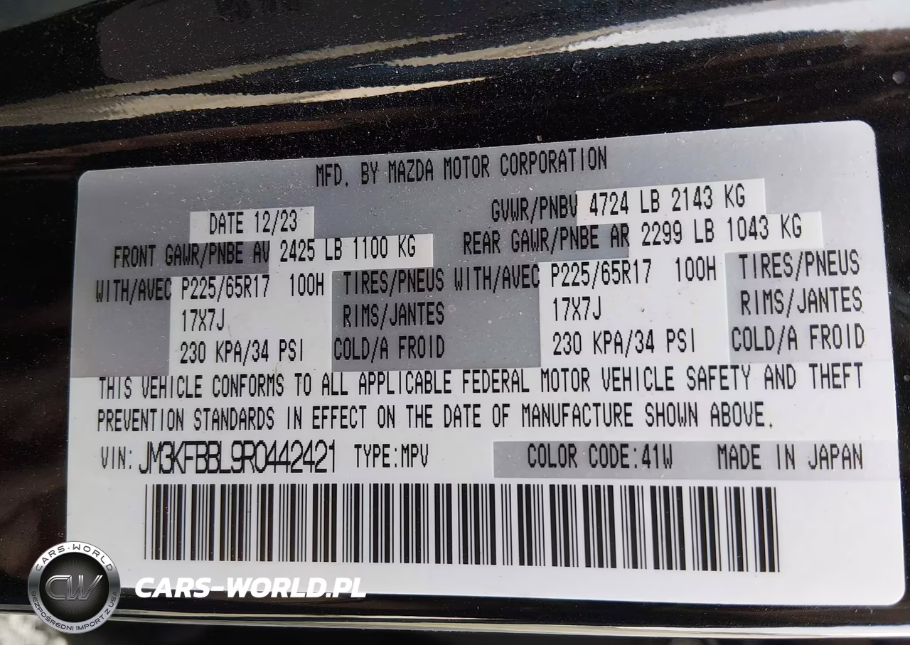 2024 Mazda Cx-5 2.5 S Select VIN:JM3KFBBL9R0442421 - 9