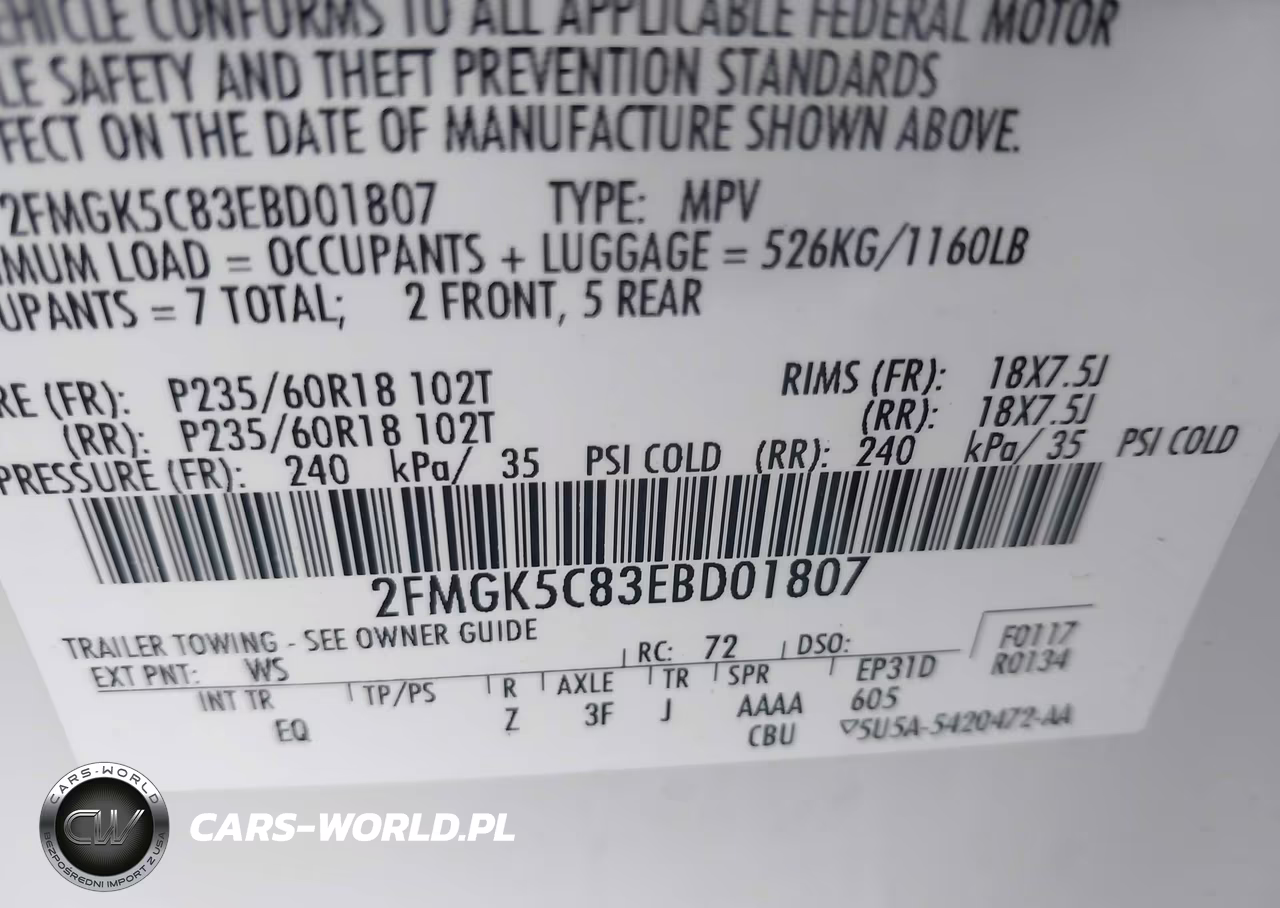 2014 Ford Flex Sel VIN:2FMGK5C83EBD01807 - 9