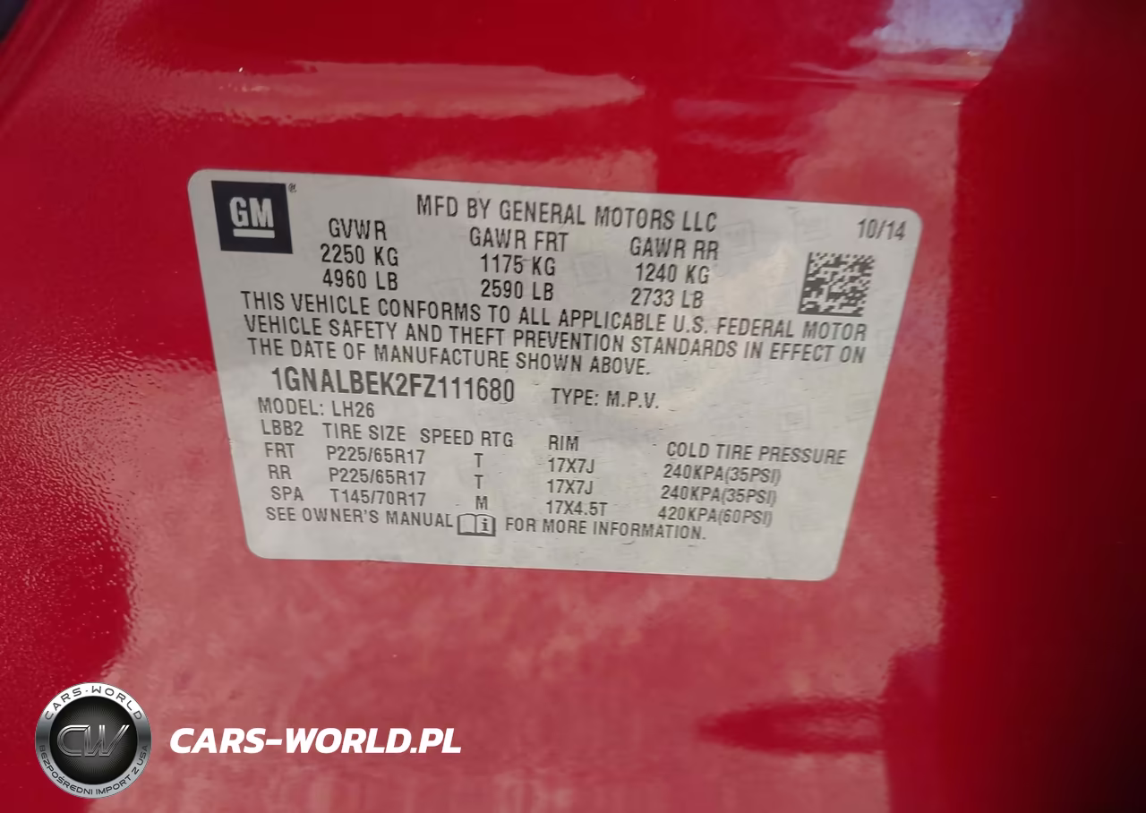 2015 Chevrolet Equinox Lt VIN:1GNALBEK2FZ111680 - 9