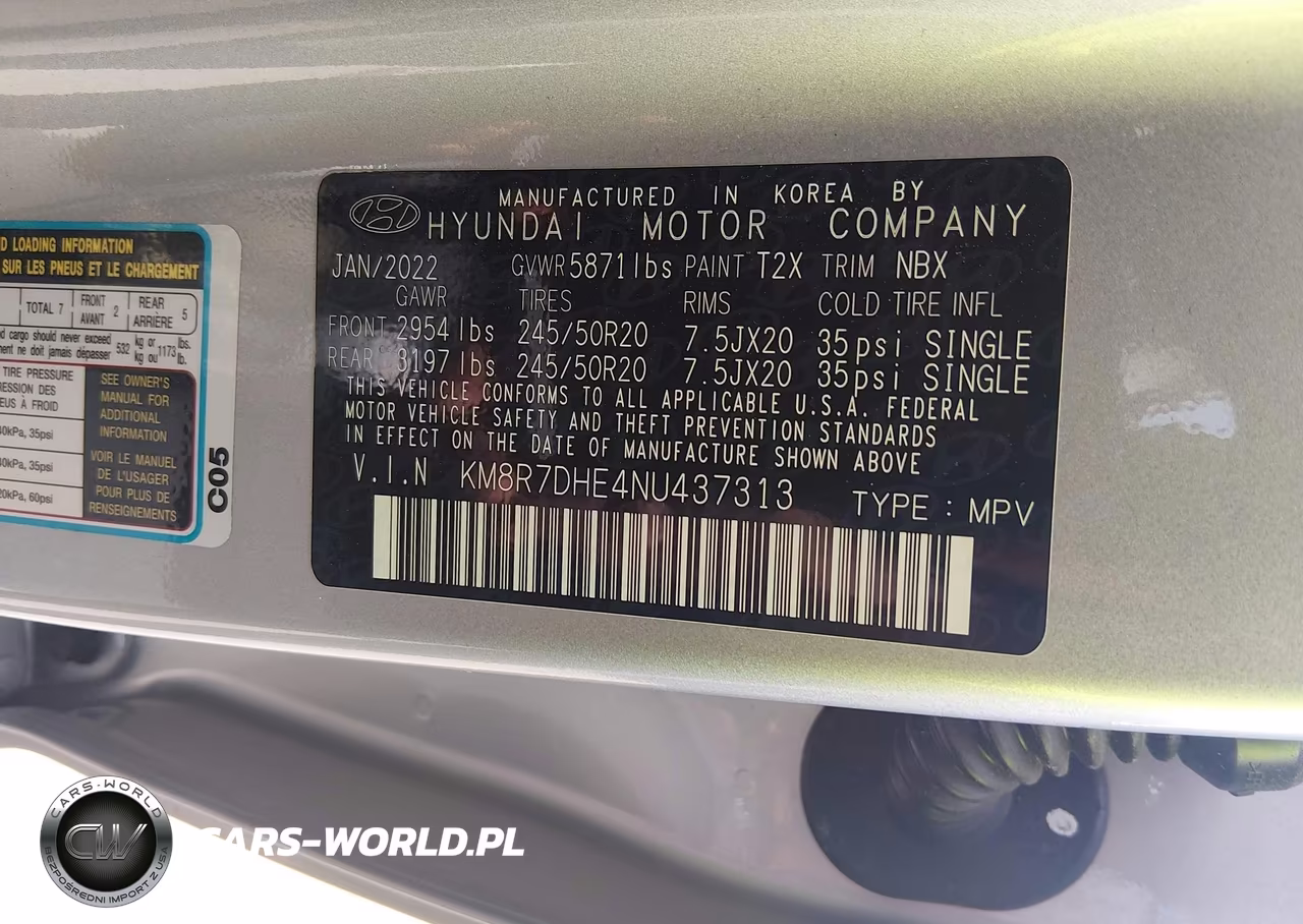 2022 Hyundai Palisade Calligraphy VIN:KM8R7DHE4NU437313 - 9