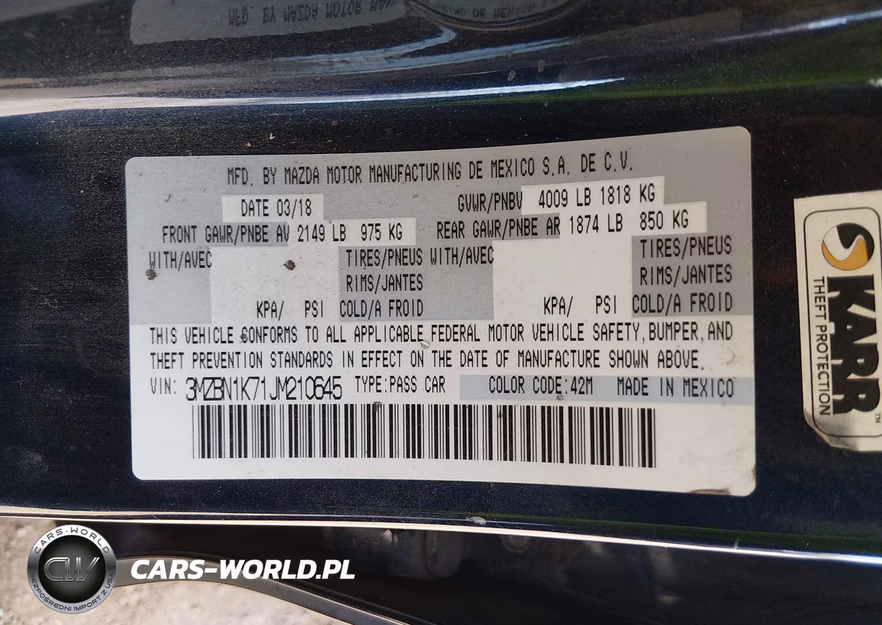 2018 Mazda Mazda3 Sport VIN:3MZBN1K71JM210645 - 9