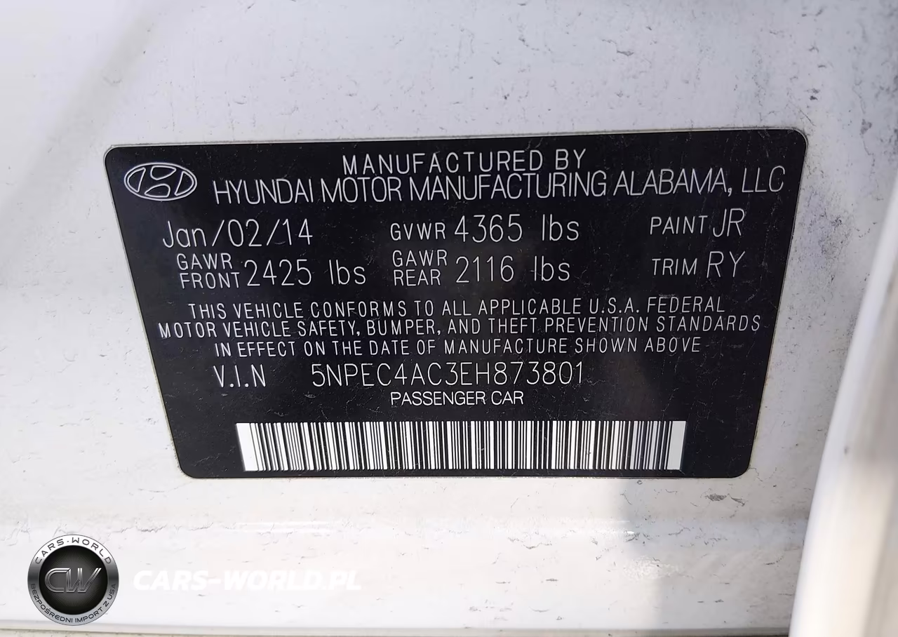 2014 Hyundai Sonata Se VIN:5NPEC4AC3EH873801 - 9