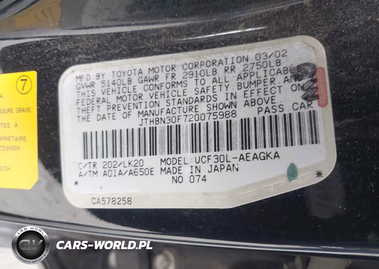2002 Lexus Ls 430 VIN:JTHBN30F720075988 - 9